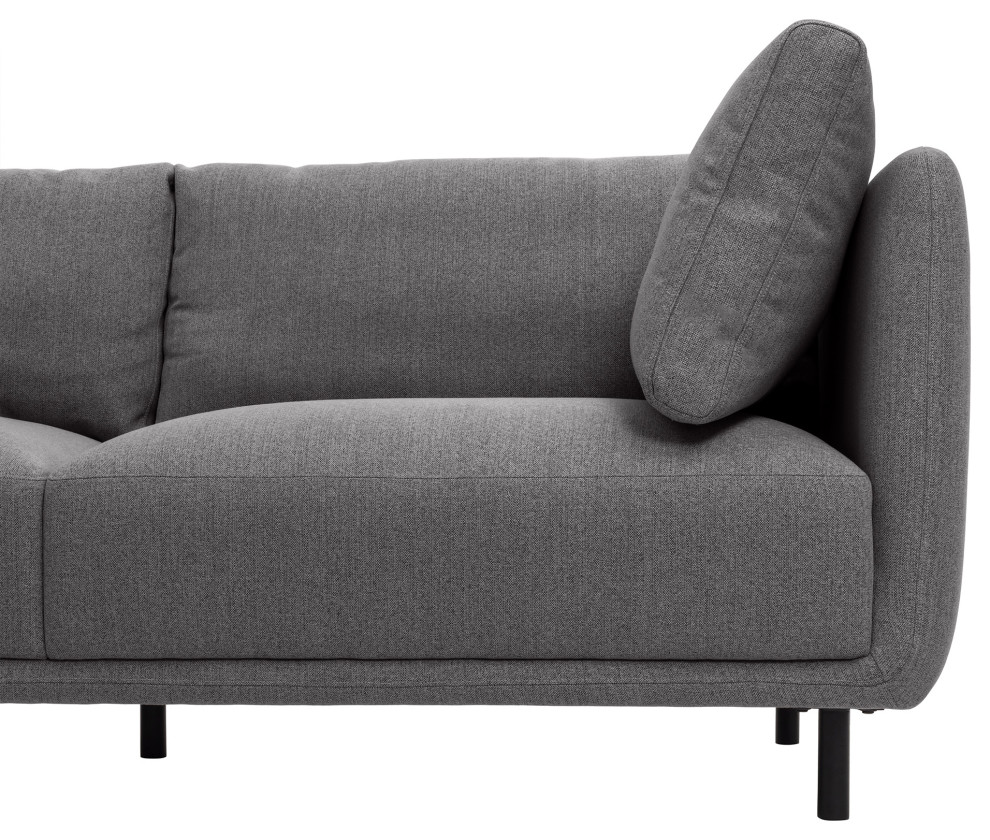 Serenity 79 quotGray Fabric Sofa with Black Metal Legs   Transitional   Sofas   by Armen Living  Houzz