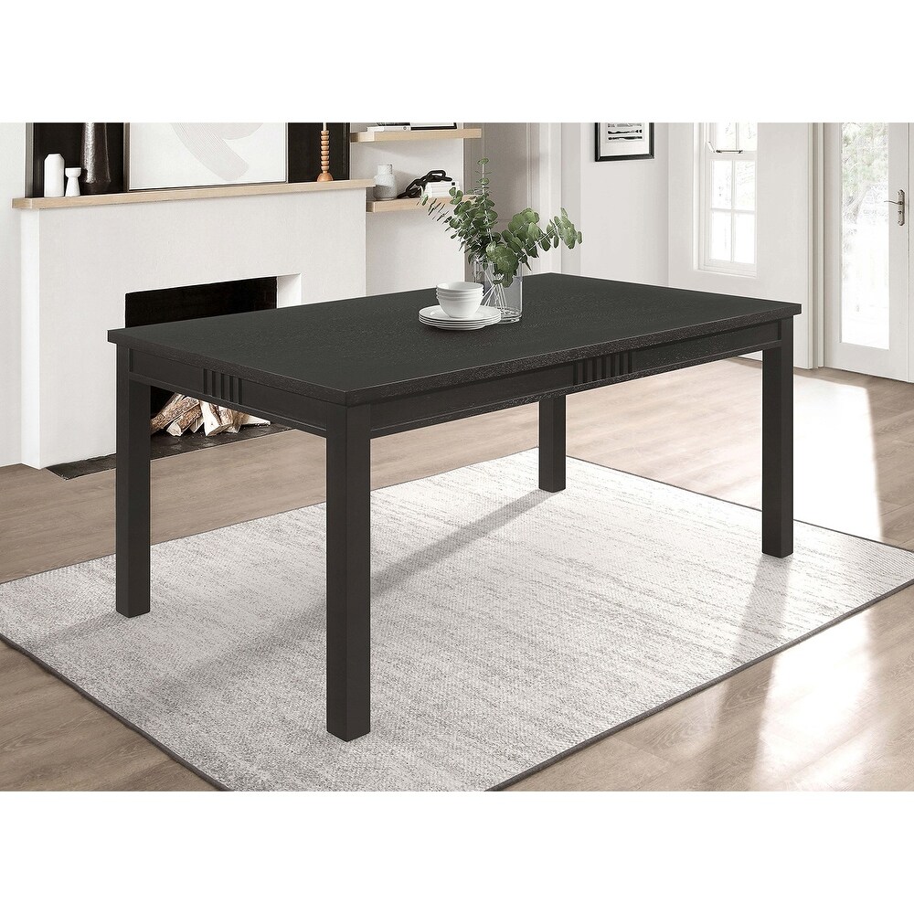 Rectangular Wooden Dining Table in Matte Black