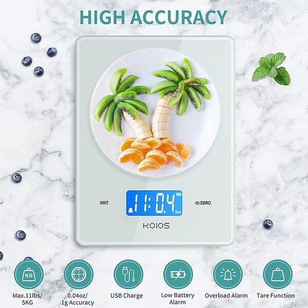 11lbs/5kg Small Accurate Food Scale with Waterproof USB Plug