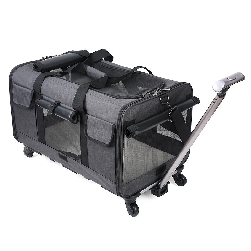 Portable Pet Carrier Bag， Pet Carrier Stroller For Small Medium Dogs and Cats， Outdoor Pet Trolley