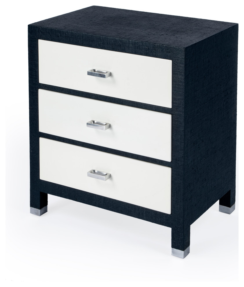 Keros 3 Drawer Navy Raffia Chest (5610350)   Contemporary   Accent Chests And Cabinets   by Butler Specialty Company  Houzz