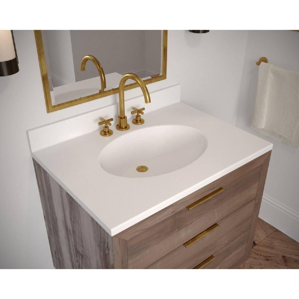 Swan Chesapeake 25 in W x 225 in D Solid Surface Vanity Top with Sink in White