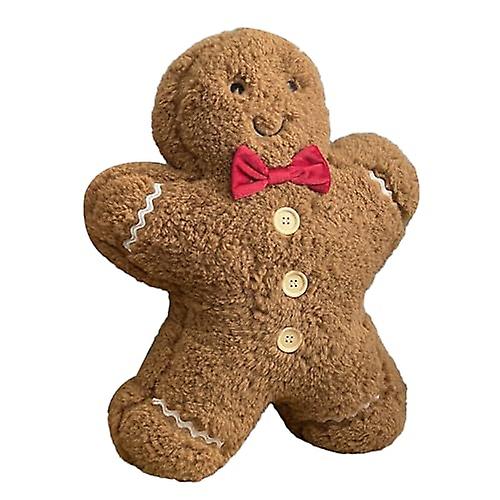 Christmas Gingerbread Man Pillow - Cute and Adorable Christmas Shaped Plush Pillow Stuffed Animal，Bi