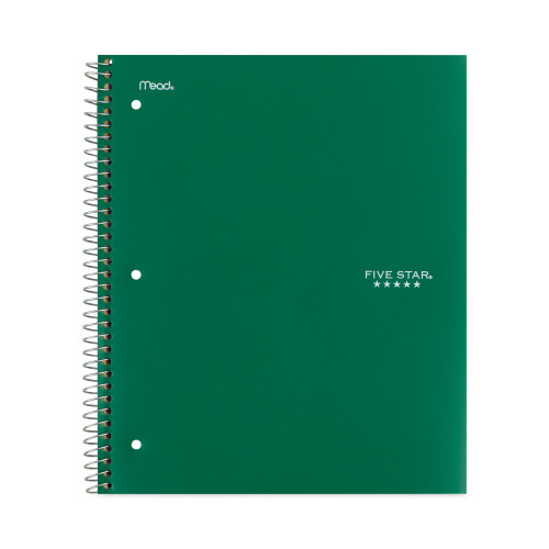 Five Star Wirebound Notebook， 5 Subjects， College Rule， Assorted Color Covers， 11 x 8.5， 200 Sheets (06208)