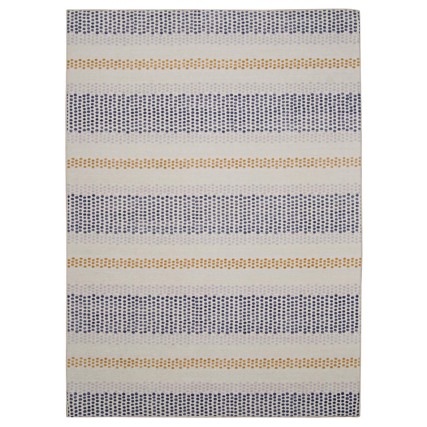 Linon Home Decor 5 ft. L X 7 ft. W Blue/Ivory Delray Polyester Rug