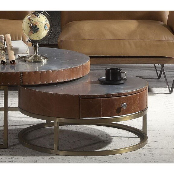 ACME Tamas Coffee Table (Small)  Aluminum   Cocoa ...