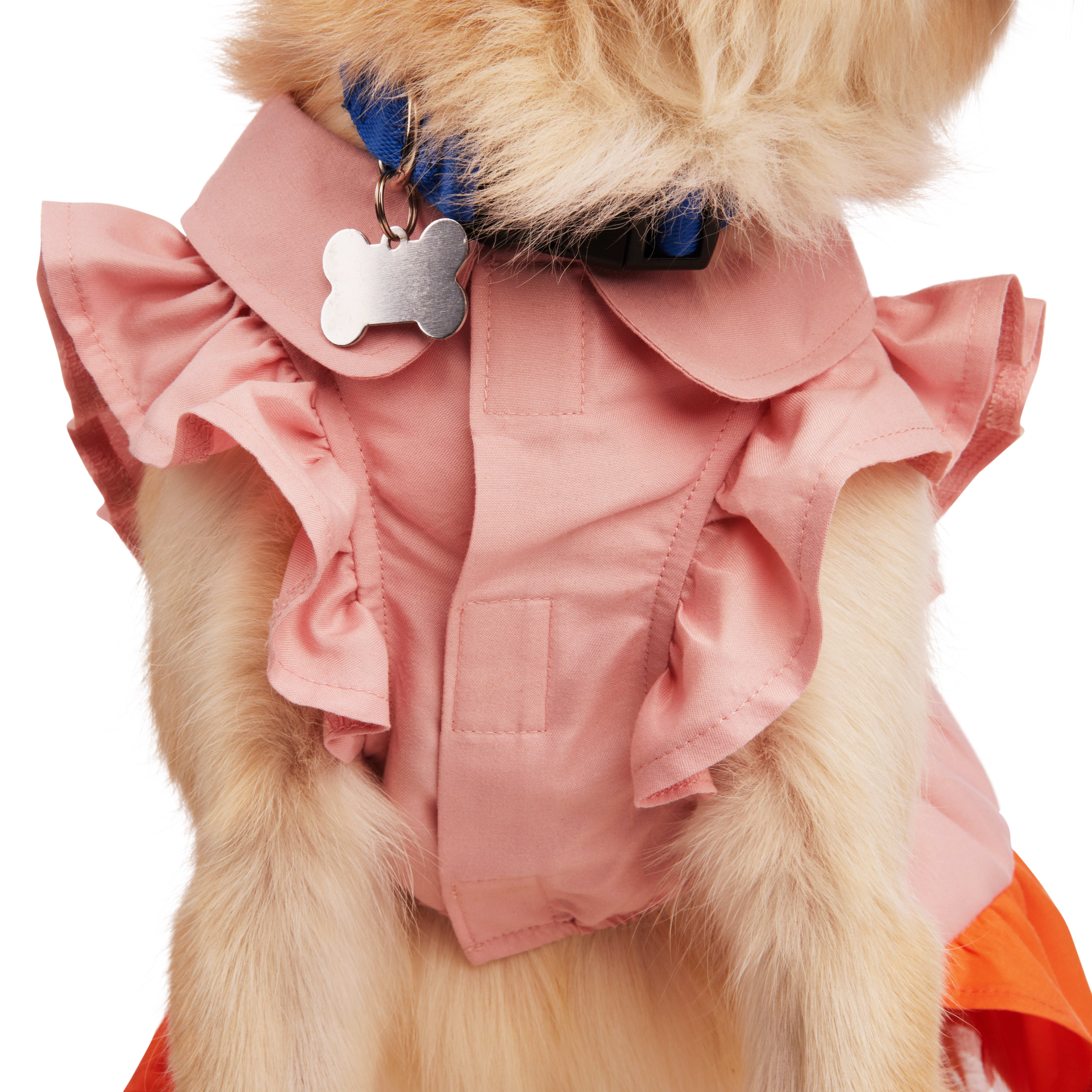 YOULY Pink Collared Dog Dress， XX-Small