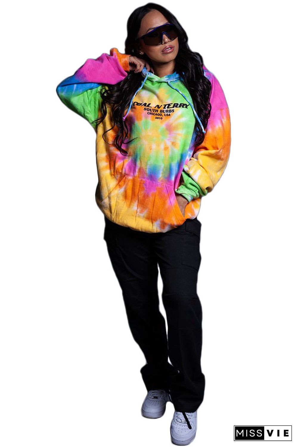 Graffiti Hooded Long Sleeve Pullover Sweatshirt