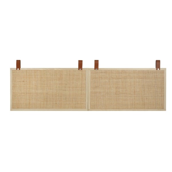 Natural Rattan Decorative Panel Wall-Mounted Headboard - - 37566993