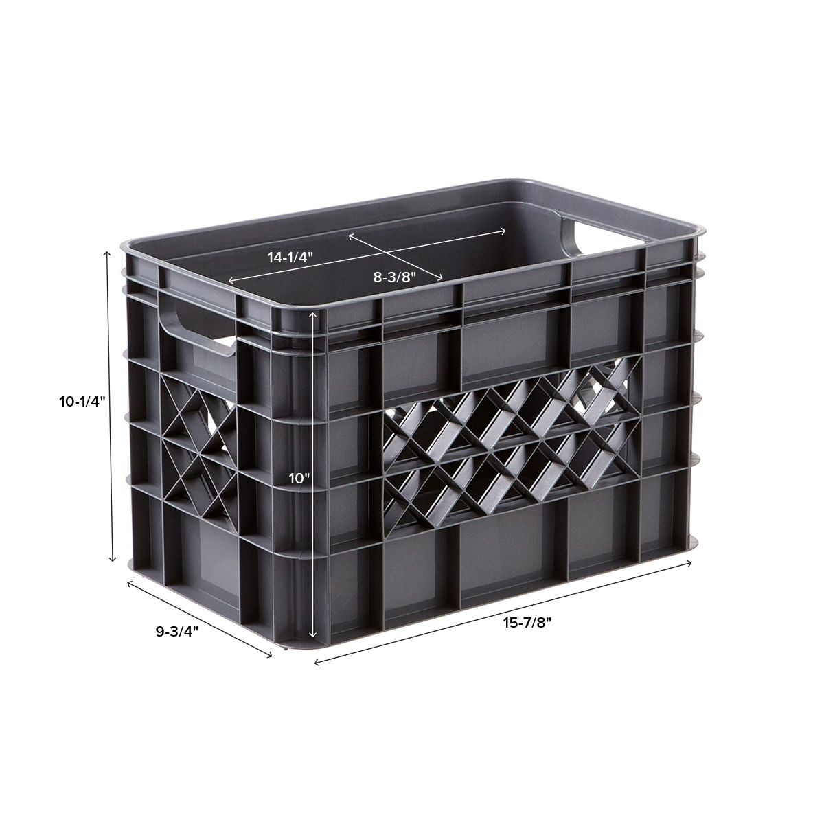 Grey Modular Stackable Crates