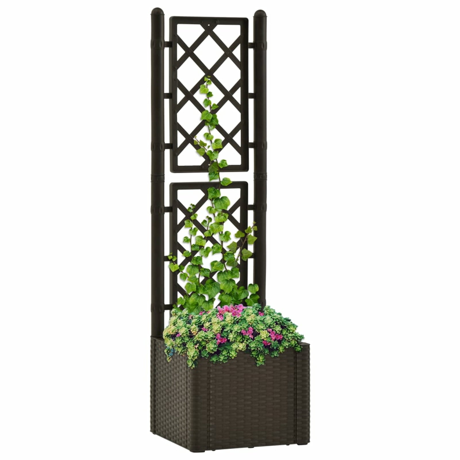 Abody Garden Raised Bed with Trellis and Self Watering System Mocha