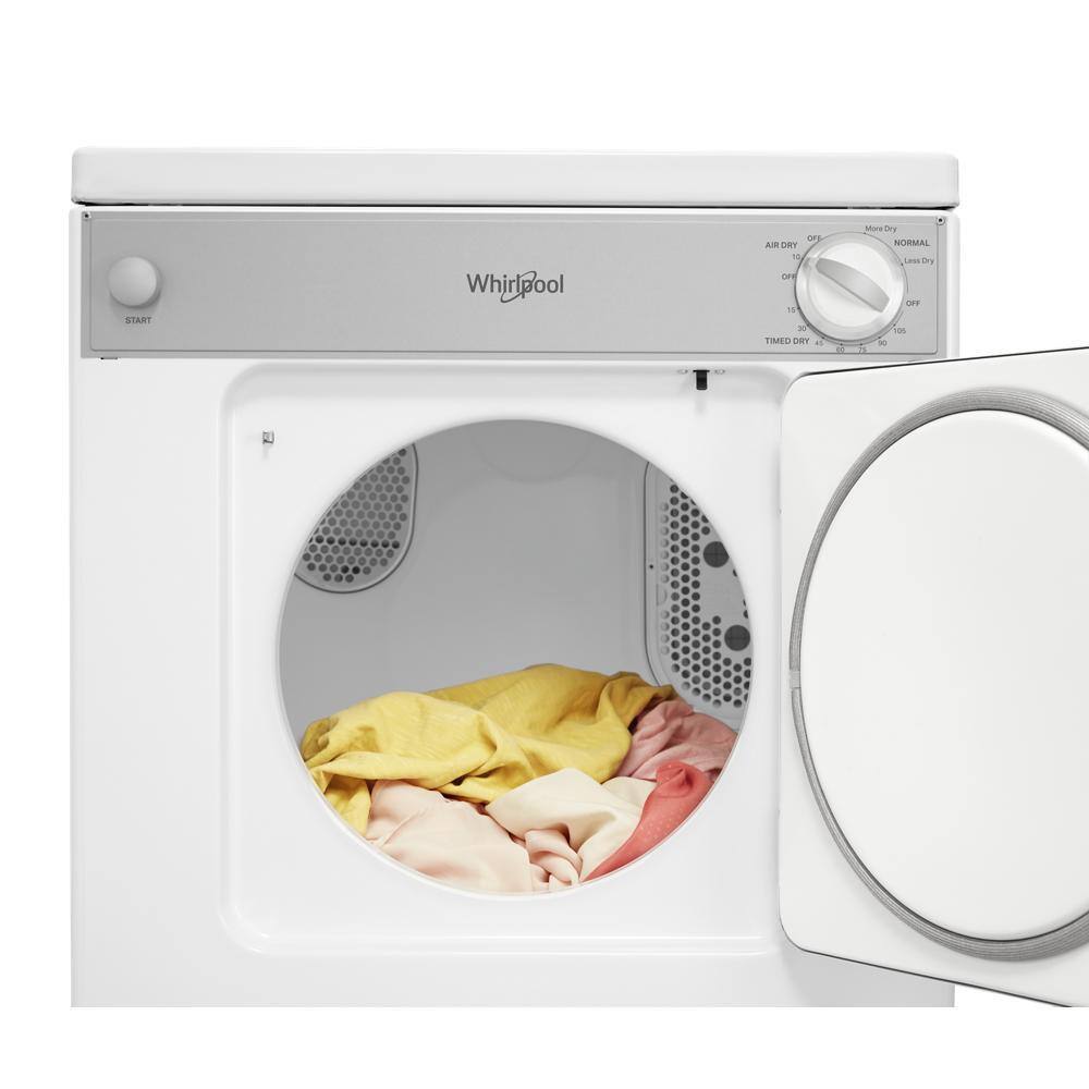 Whirlpool 3.4 cu. ft. 120-Volt White Compact Electric Vented Dryer with Flexible Installation LDR3822PQ