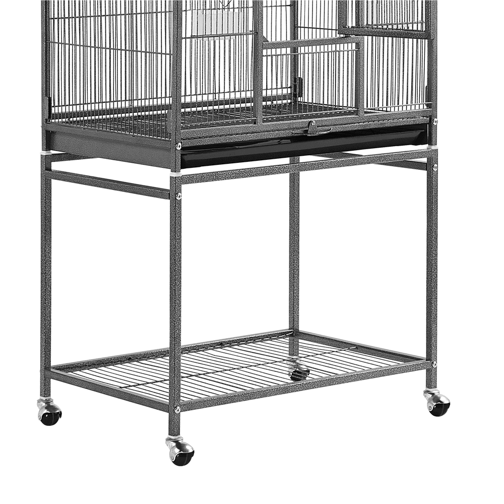 Yaheetech 53.7'' H Rolling Bird Cage w/ Stand  for Conures Parakeets Cockatiels，Black