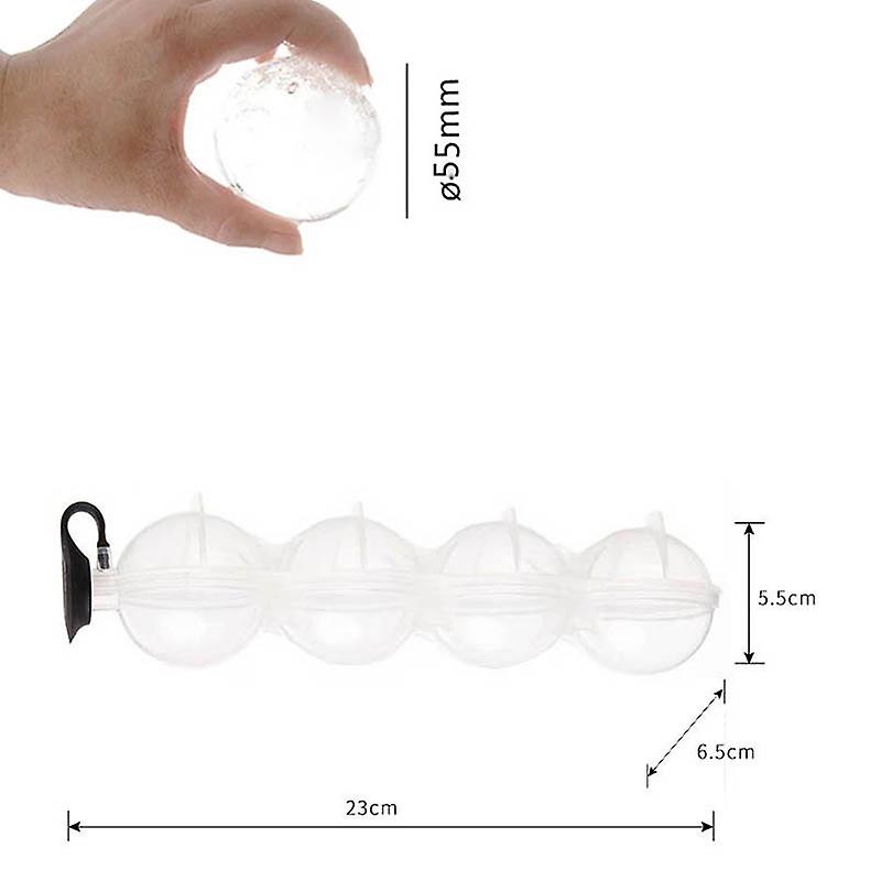 4 Cavity Whiskey Ice Cu Be Maker Mold Sphere Mould Kitchen Tool Silicone Icecream Tools Ice Grid Round Homemade Ice Ball Mold