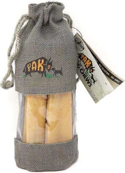 Yak9 Chews Yak and Cow Milk Chew Dog Treats， 3 count， Medium