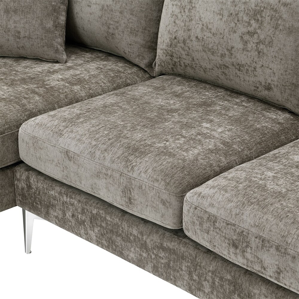 Merax Modern Chenille L Shaped Sofa Couch with Reversible Chaise Lounge