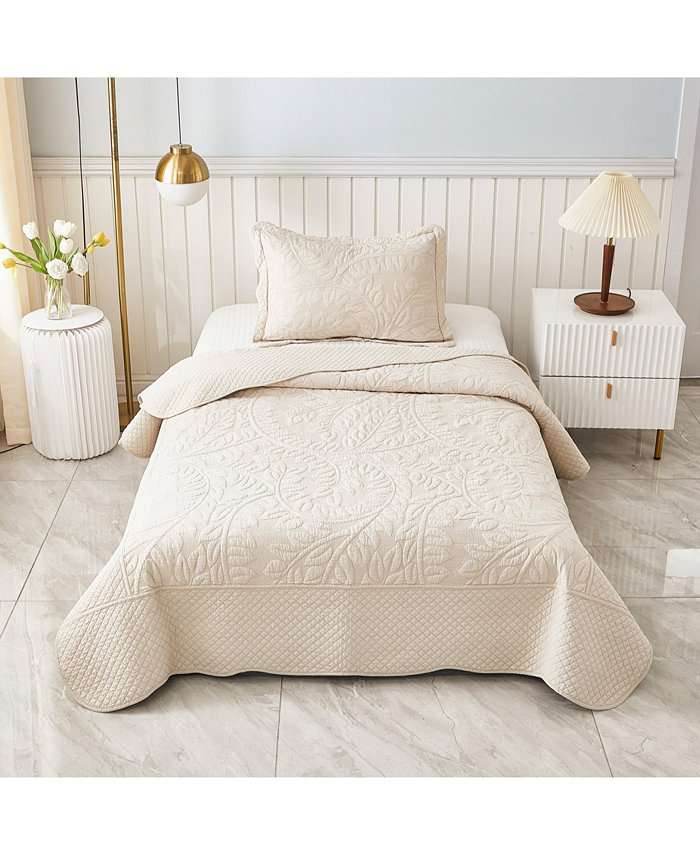 MarCielo 100% Cotton Oversized Bedspread Quilt Set - Twin