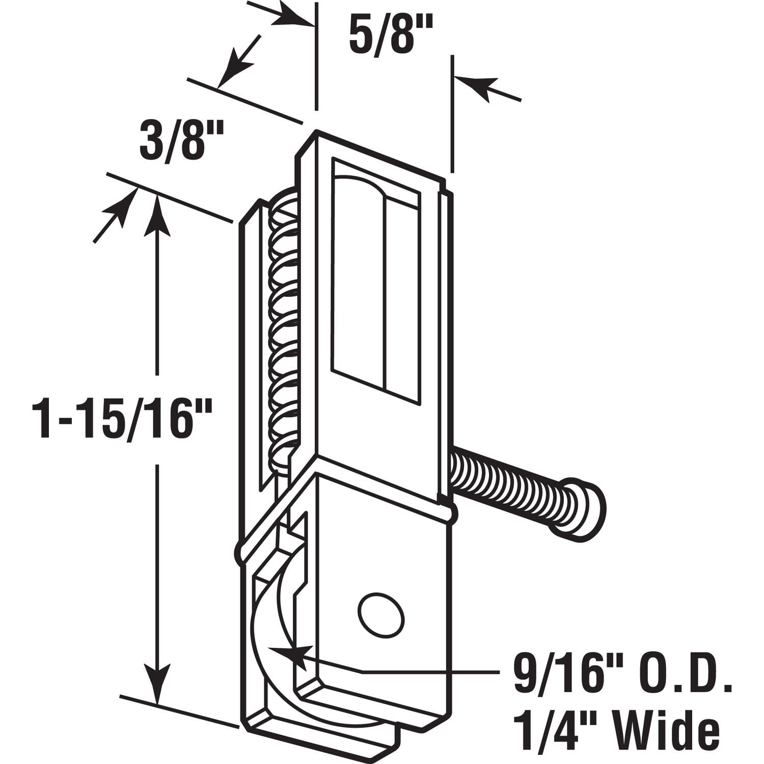 Prime-Line 3/4 in. D X 1/4 in. L Matte White Nylon Roller Assembly 2 pk