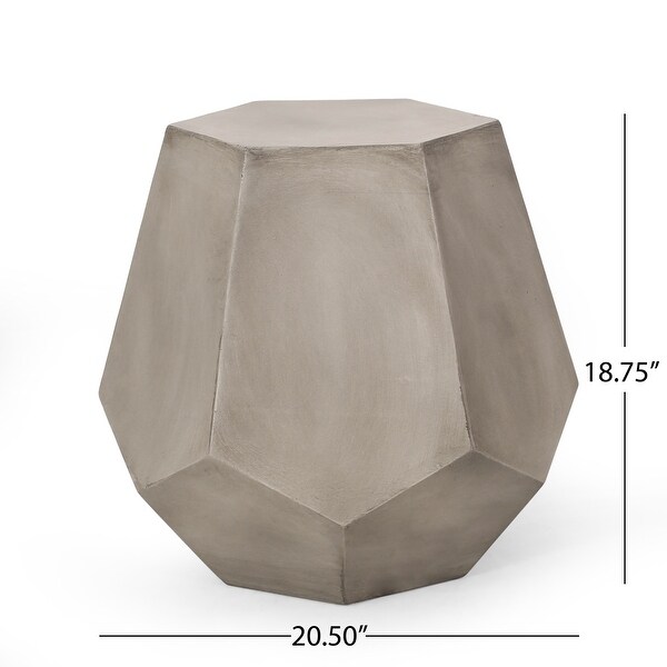 Concrete Accent Table，Hexagon Patio Side Table 20.5