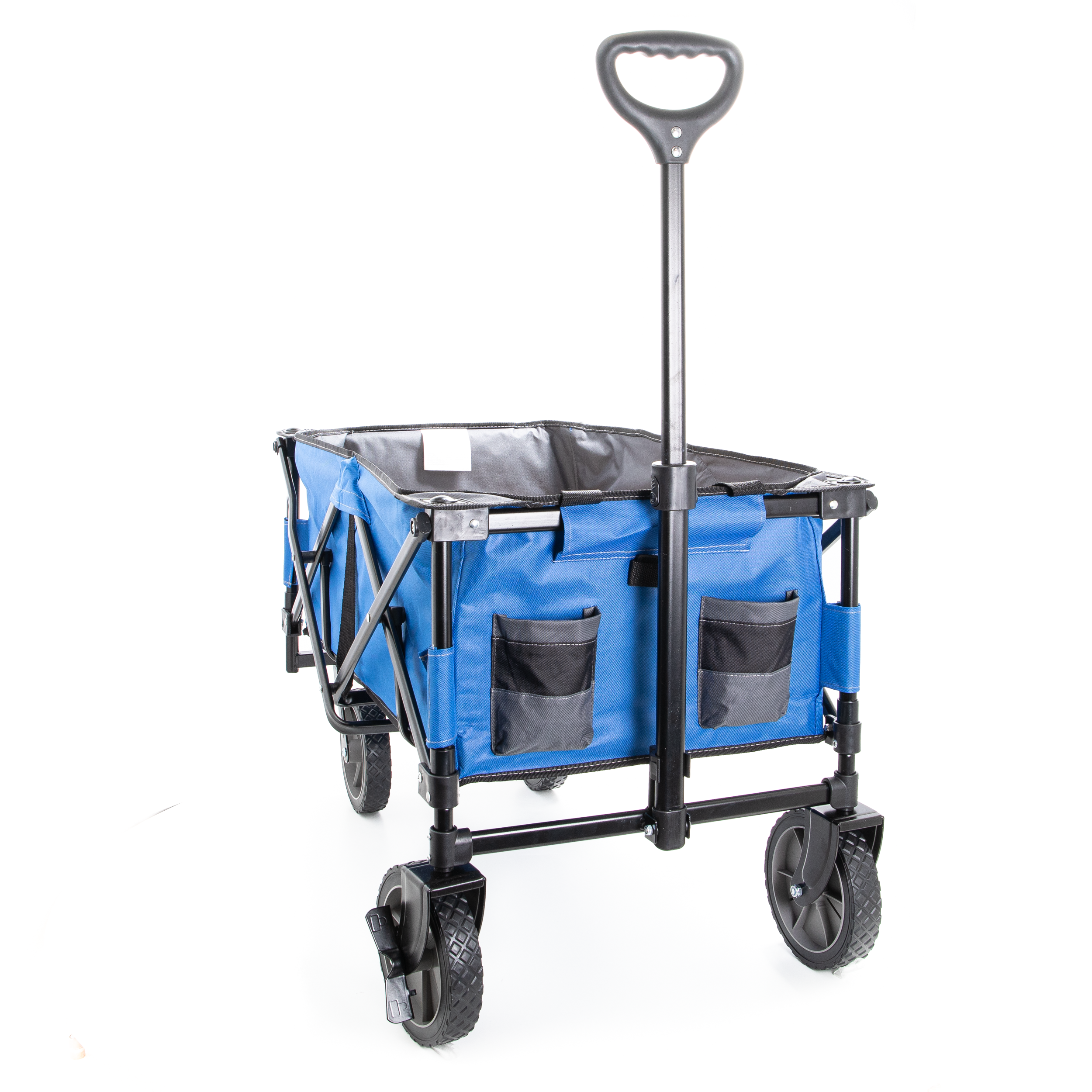 Collapsible Storage Cart, Folding Utility Wagon, Holds up to 176 lbs., Blue