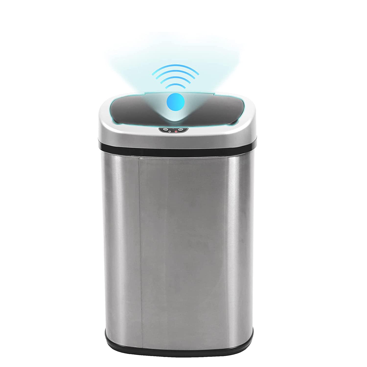 BestOffice Touch Free Sensor Stainless Steel Trash Can 132 Gallon  Crowdfused