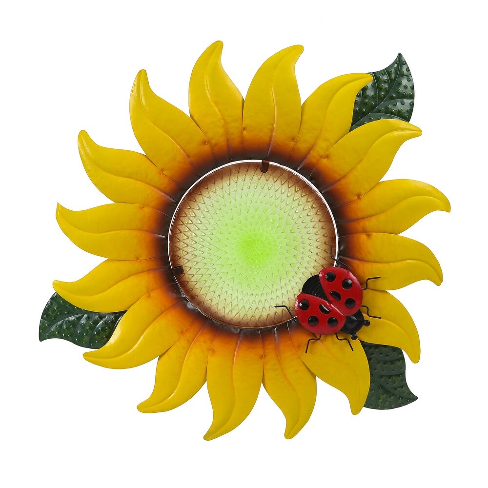 Sunflower Metal and Glass Outdoor Wall Decor