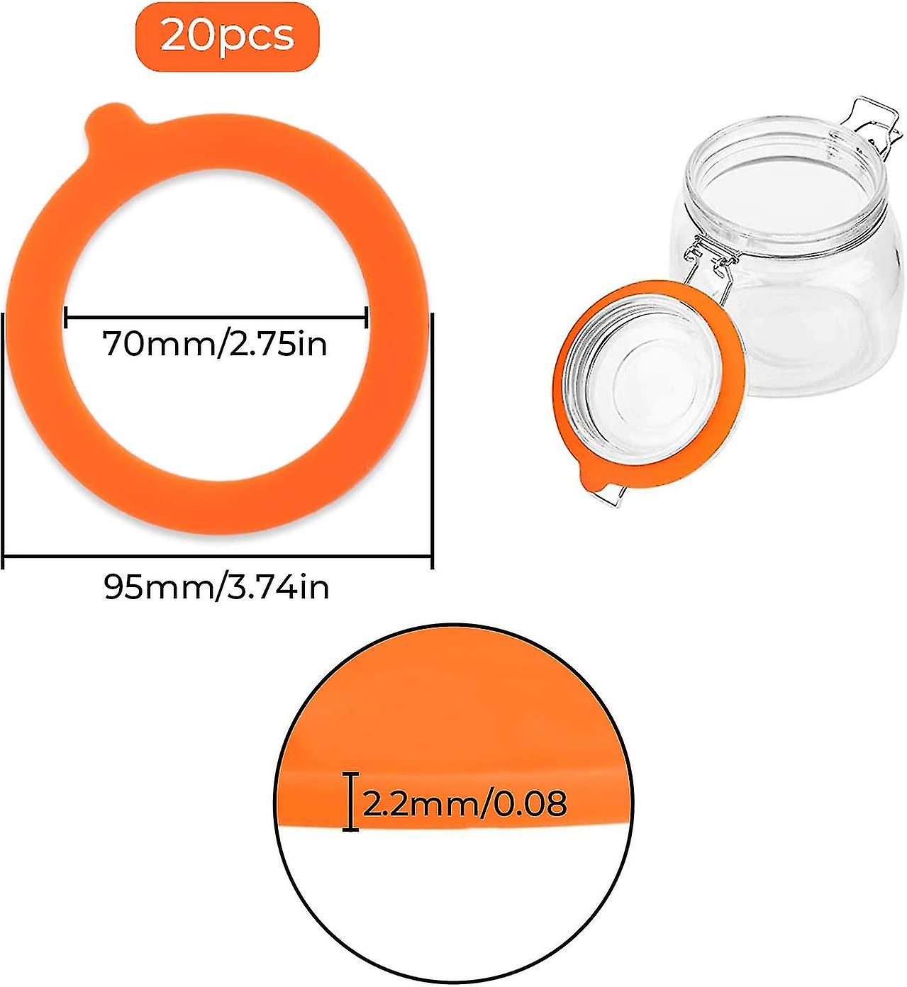 20pcs Jar Seals Seals Silicone Replacement Rings Preserving Rings Sealing Ring For Jars Round Jars 97mm X 70mm