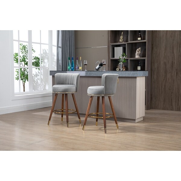 Counter Height Bar Stools Set of 2 for Kitchen Counter Solid Wood Legs with a Fixed Height of 360 Degrees for Dining Room