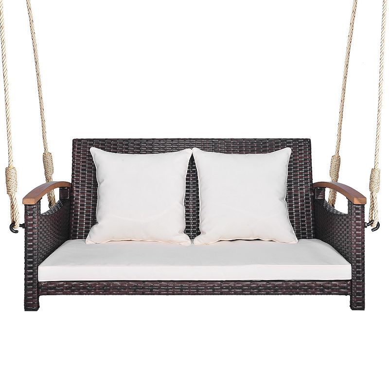 2-person Patio Rattan Porch Swing