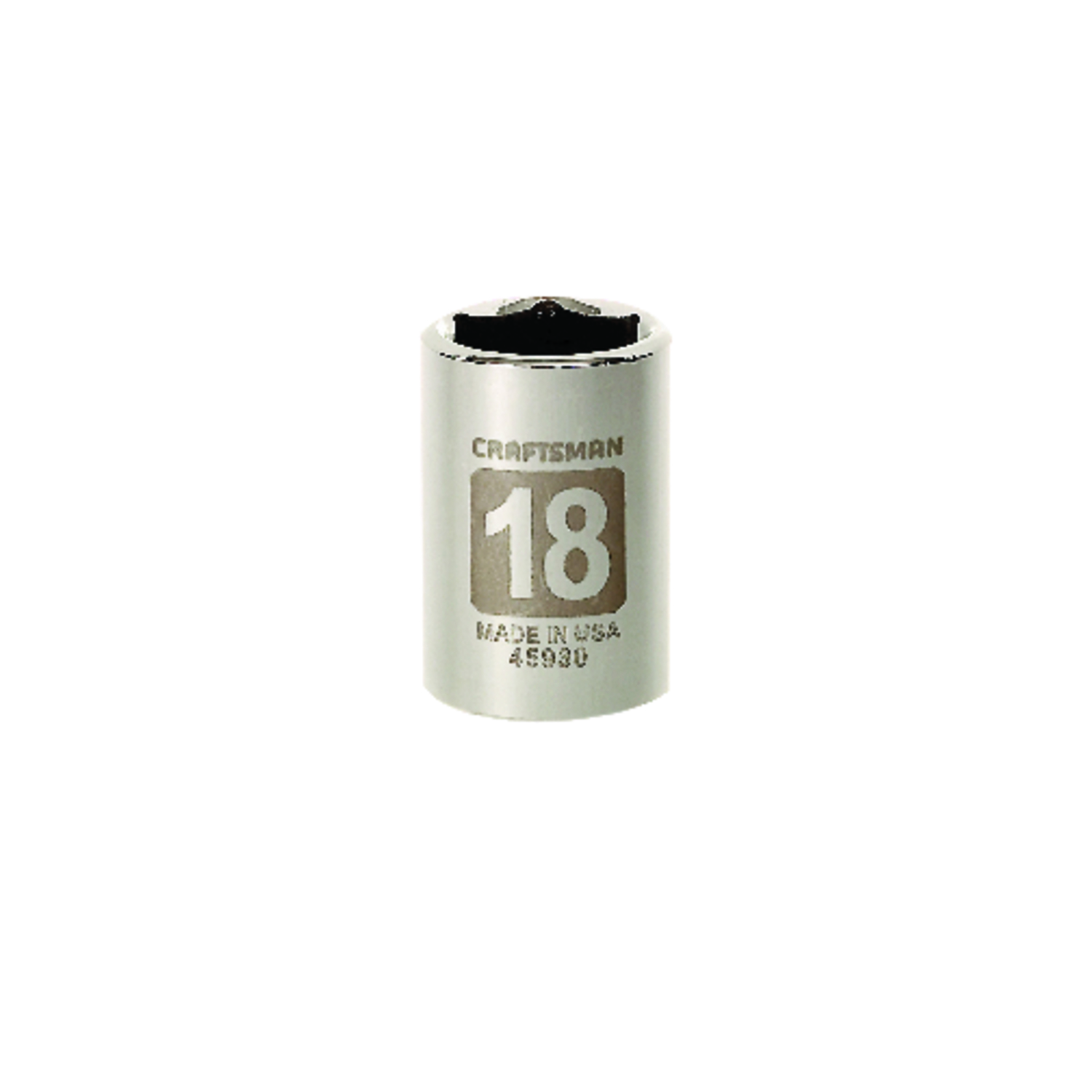 Craftsman 18 mm X 1/2 in. drive Metric 6 Point Standard Socket 1 pc