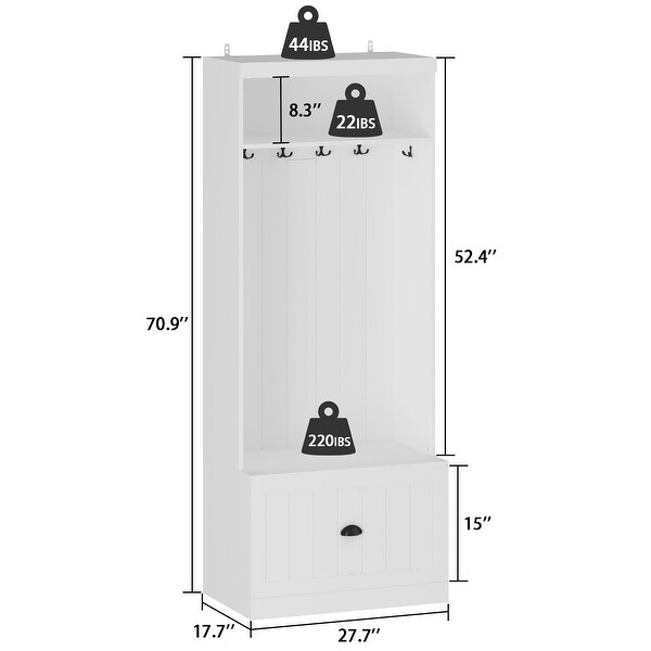 Combo Coat Rack Shoe Bench Design Hall Tree Entryway Storage Organizer