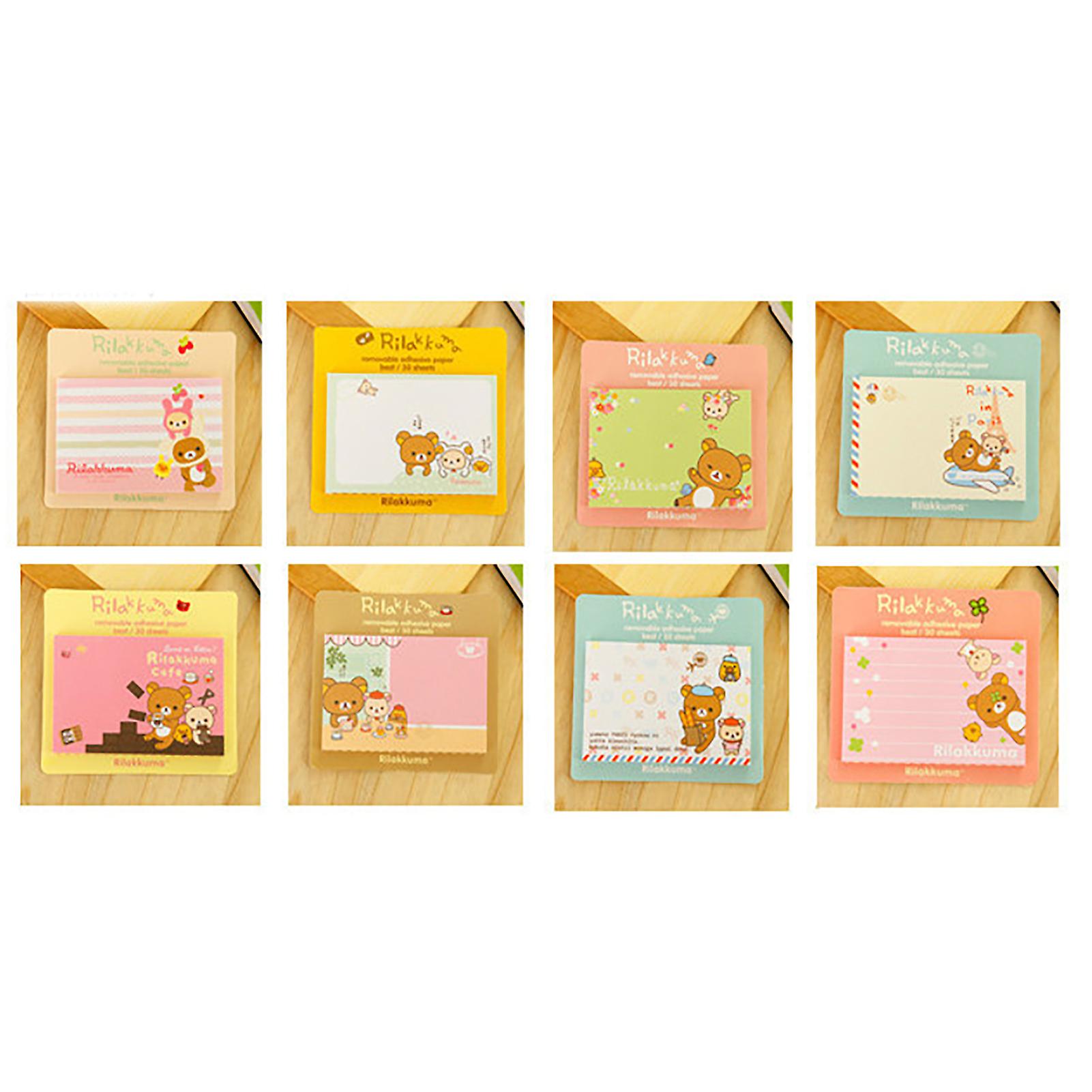 Cute Cartoon Sticky Notes Portable 20 Sheet Self Stick Notes Creative Square NotepadEasy Bear Series