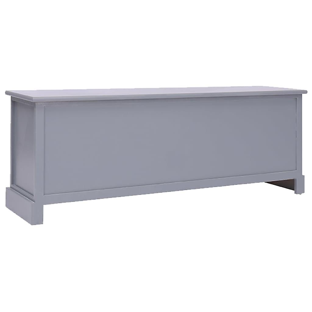 Tv Cabinet Dark Grey 108x30x40 Cm Solid Wood Paulownia