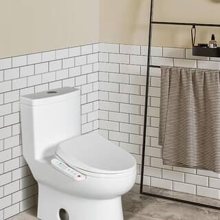 Mokleba Electric Heated Bidet Seat for Elongated Toilets in White with Memory Function BTMKEBCO002