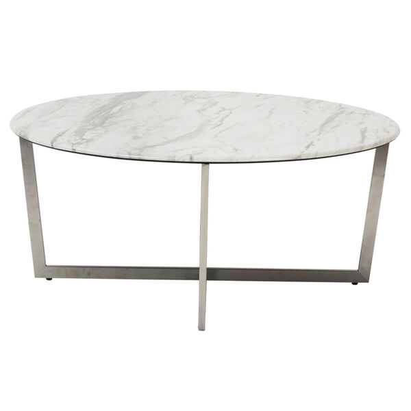 Llona White 36-Inch Round Coffee Table