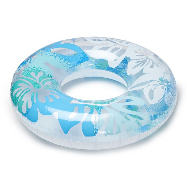 Intex 36 Inch Colorful Pvc Transparent Inflatable Swimming Pool Relaxing Single Round Ring Float For Children And Adults Multicolor