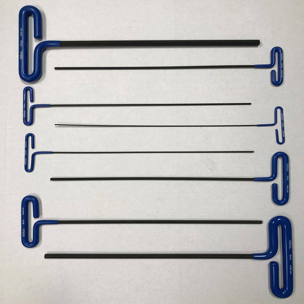 Eklind Cushion Grip Hex T-Key Allen Wrench - 8-Pieces Set Metric MM Sizes 2-10 (15 in. Shaft) 55508