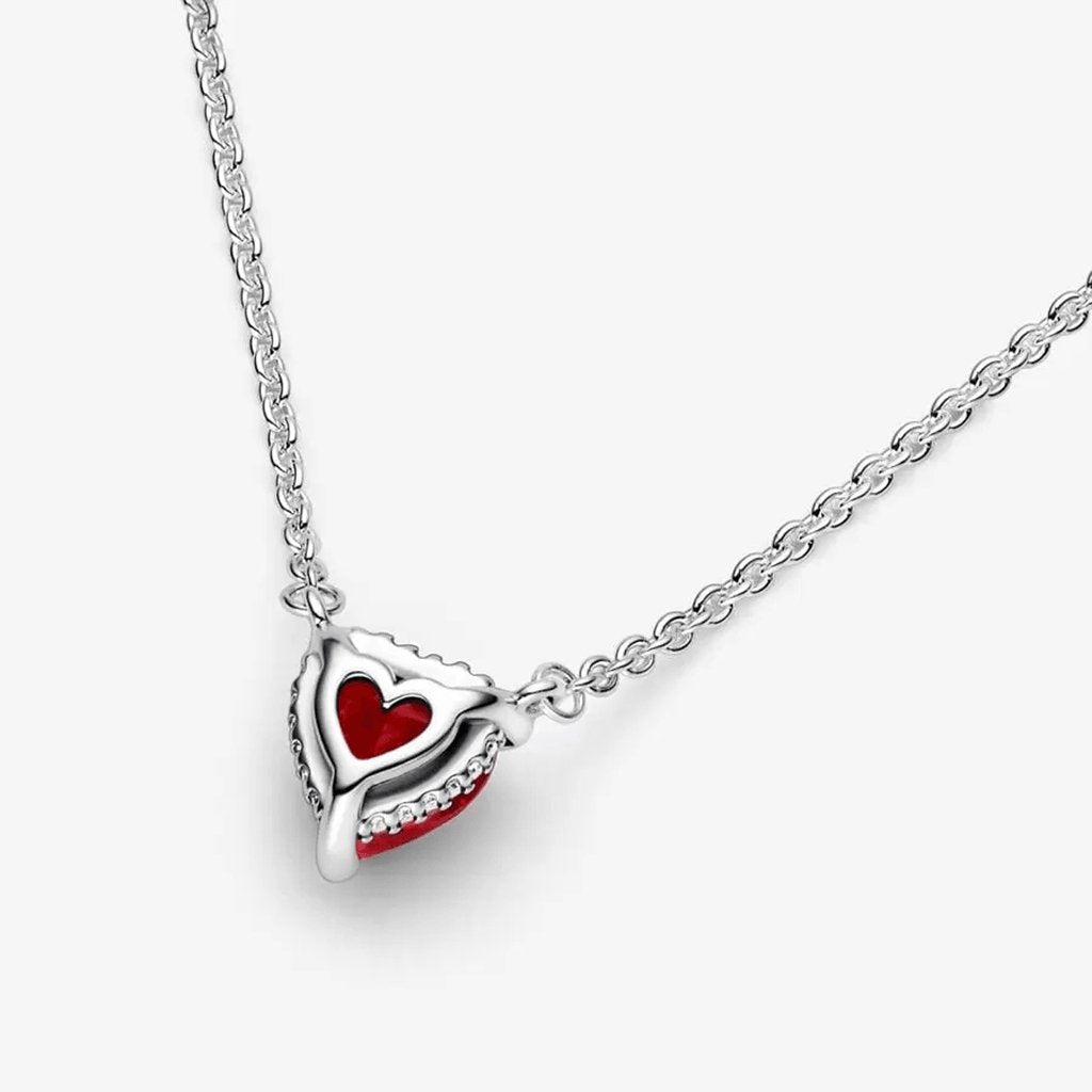 PANDORA  Sparkling Heart Halo Pendant Collier Necklace (17.7