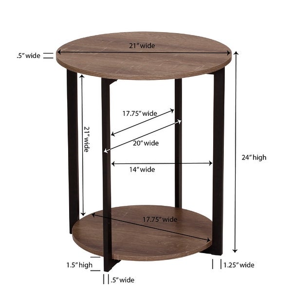 Carbon Loft Mullis Ashwood Round Double Tier End Table