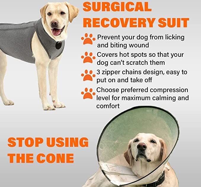 NeoAlly Multi-Function Surgical Recovery Suit 3 Level Compression Anxiety Relief Dog Calming Vest