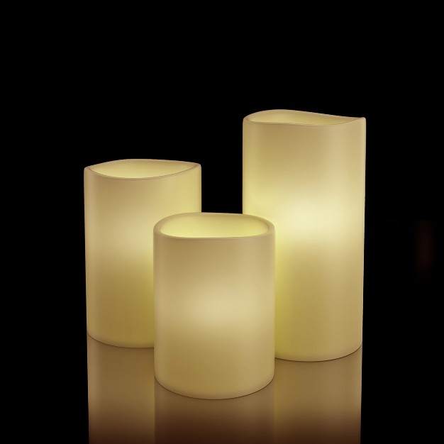 Hasting Home Set Of 3 Flameless Led Pillar Candles With Remote