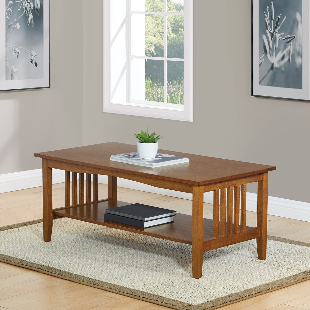 Porch   Den Clifton Mission Medium Oak Finish Coffee Table