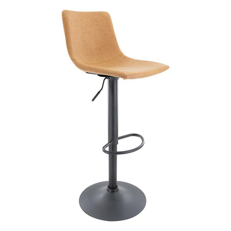 LeisureMod Tilbury Modern Adjustable Bar Stool With Footrest and 360-Degree Swivel