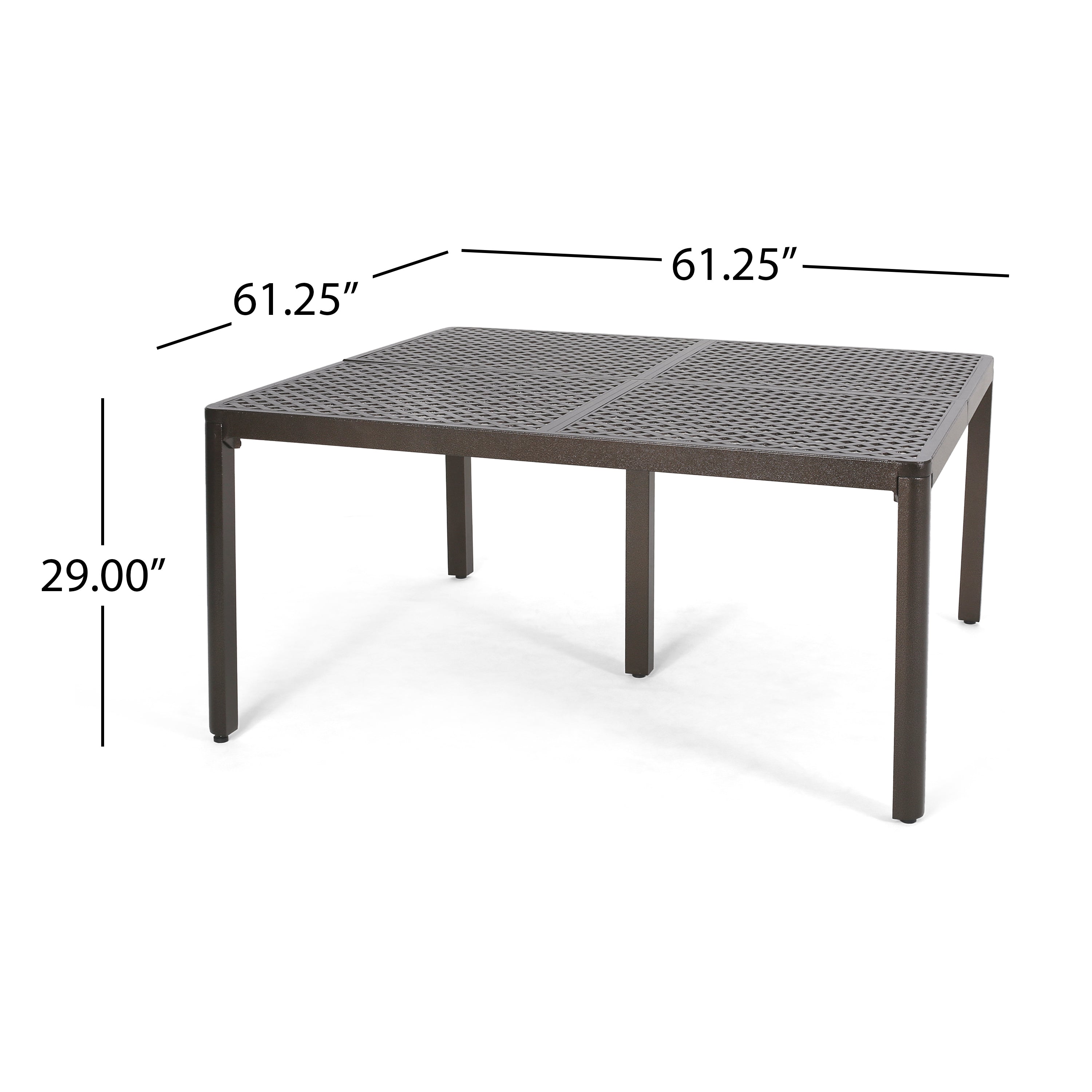 Frisco Modern Aluminum Dining Table with Woven Accents