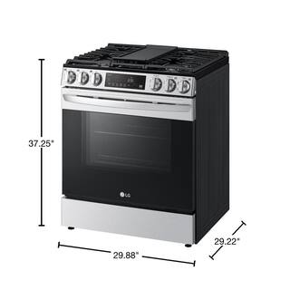 LG 30 in. 5.8 cu. ft. Slide in Smart Gas Range with 5 Burners in PrintProof Stainless Steel LSGL5833F