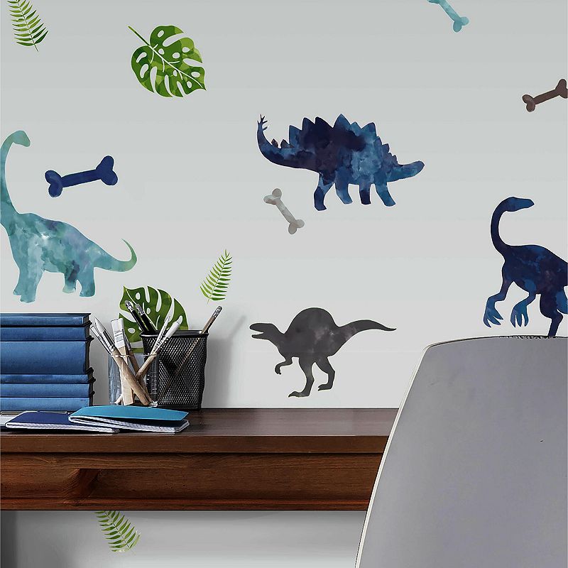 RoomMates Watercolor Dinosaur Peel and Stick Wall Decals