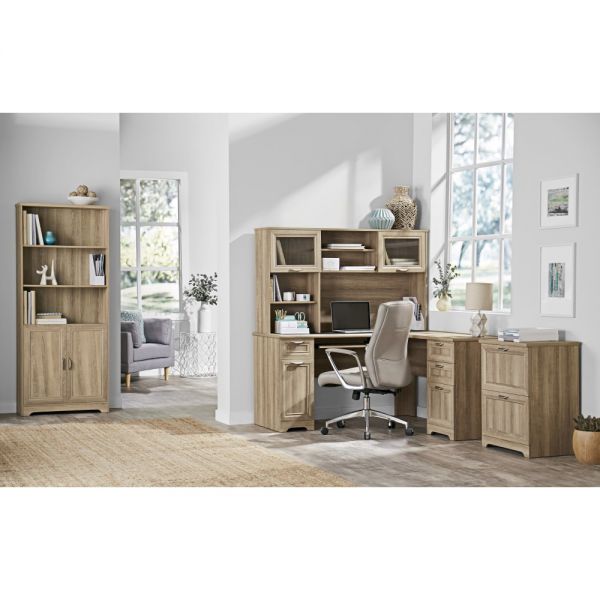 Magellan 58” Hutch for Corner/L-Desk， Blonde Ash