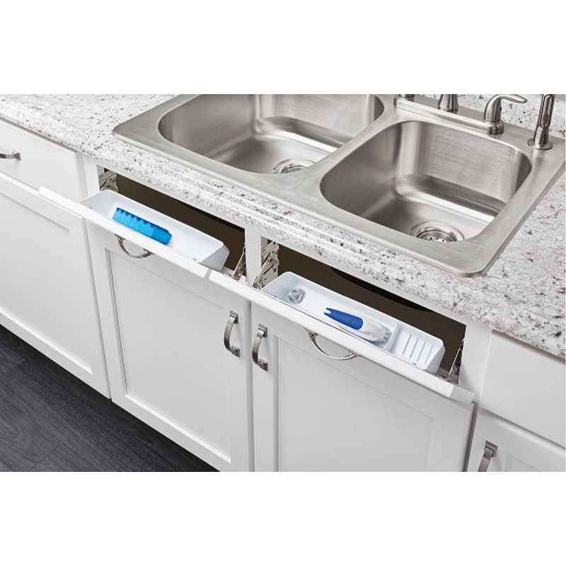 Rev-A-Shelf 11 Kitchen Sink Front Tip-Out Trays， White， 2-Pack， 6572-11-11-52