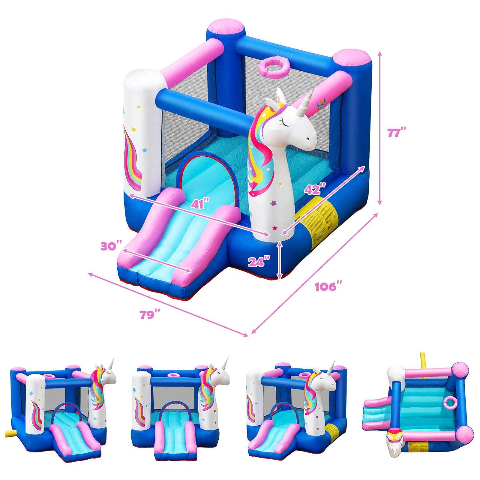 BOUNTECH Inflatable Bounce House, Kids Jump 'n Slide Bouncer w/Jumping Area