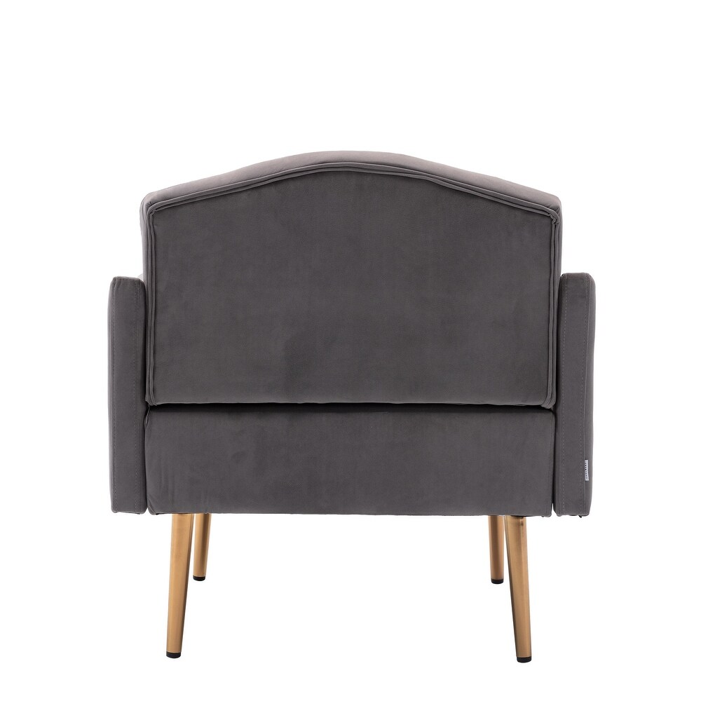 Tufted Velvet Accent Chair with Rose Golden Legs